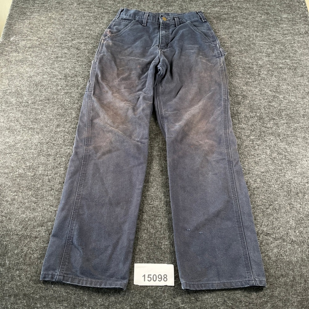 Carhartt Carpenter B11-MDT Work Pants Mens 28x32 Blue Fair Loose Original Fit